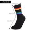 Sweat Wicking Athletic Socks Cotton Tennis Socks Striped Crew Socks Sports Running Socks