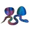 Artikuliertes 3D-gedrucktes Schlangentier 30cm mit 8,5cm Ei Flexible Tierfigur für Schreibtisch Zuhause Büro Dekoration Display Geschenk Dekor