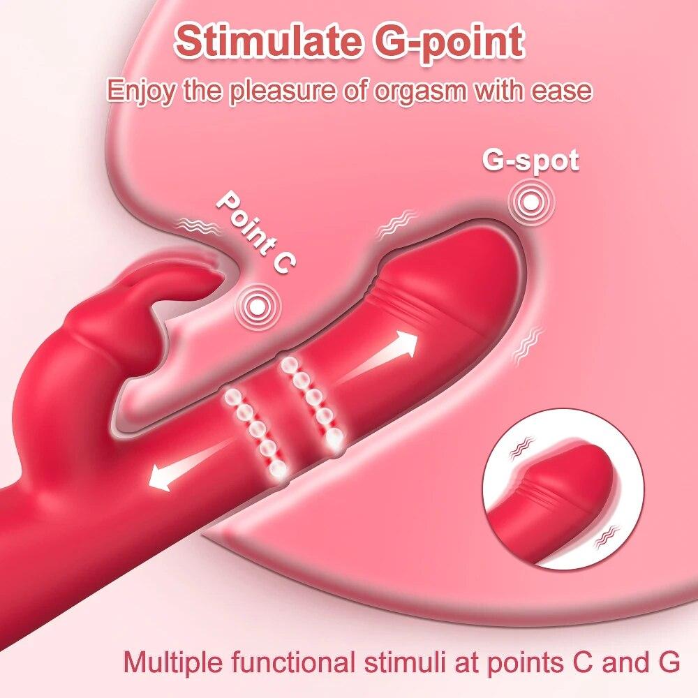 Rabbit Thrusting Vibrator Automatic Telescopic G-Spot Clitoris Stimulator Female Masturbation Sex Toys For Women Adults Product