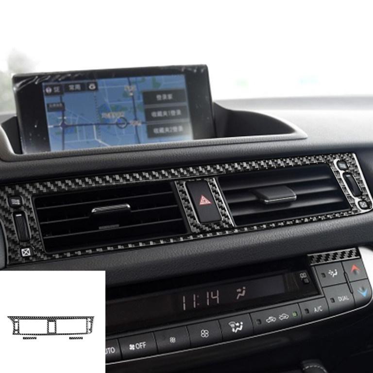 Ανθρακονήματα Για Lexus CT 2011-2017 Πίνακας Ελέγχου CD Κλιματισμού Πίνακας Ταχυτήτων Πίνακας Αέρα Αυτοκόλλητα αυτοκινήτου κάλυμμα Αυτοκίνητο