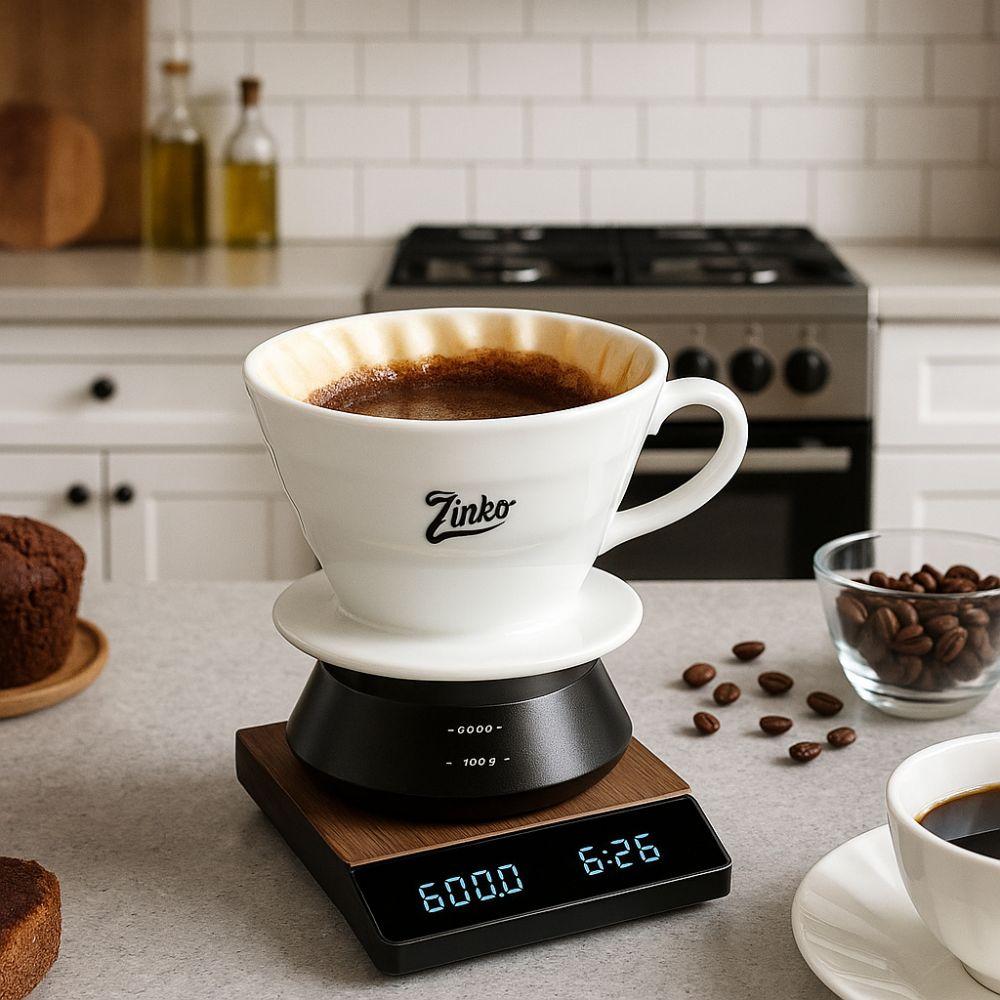 

Walnut Wood Mini Wooden Tea Scale Type-c Digital Tea Balance Delicates Portioning