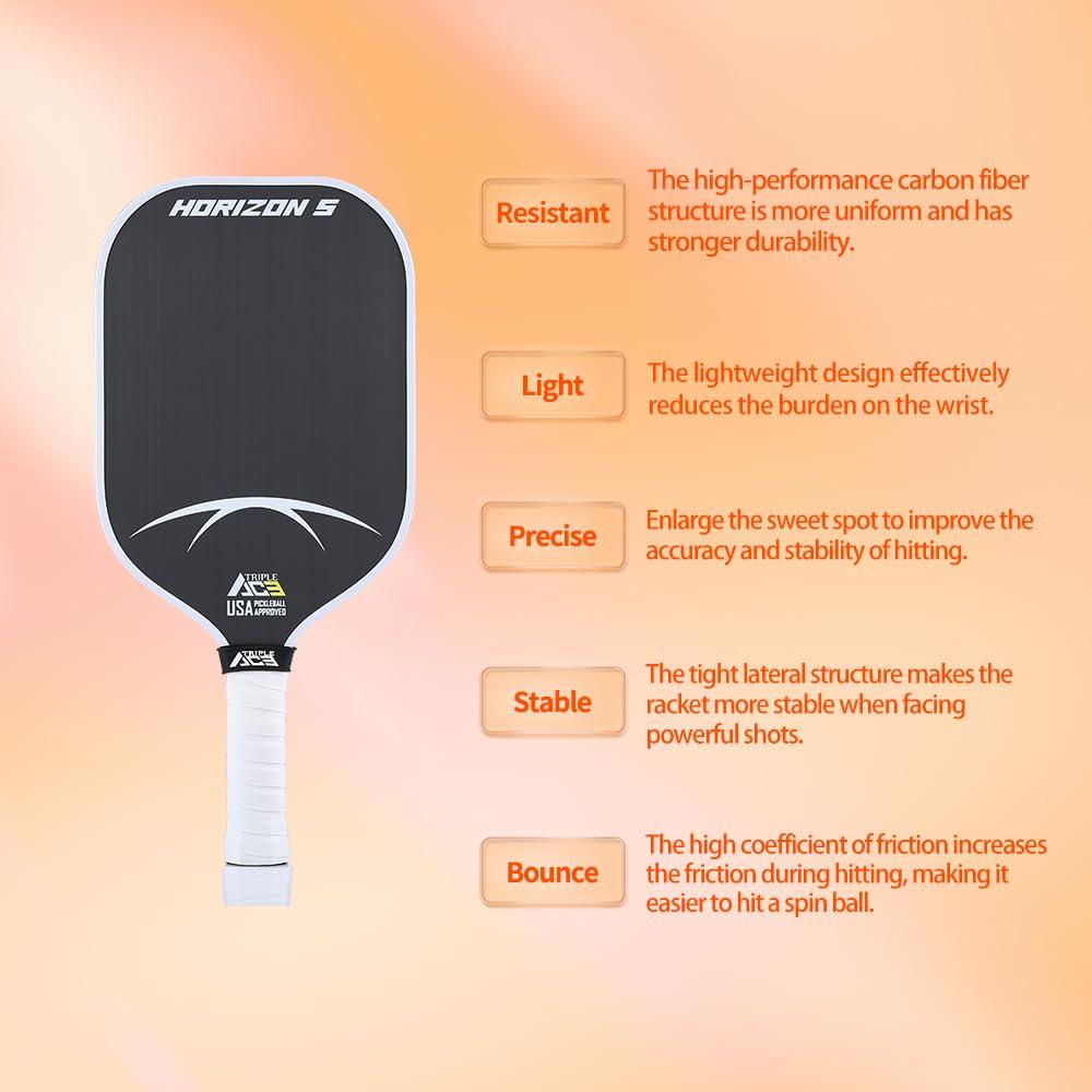 Horizon S Carbon Fiber TripleAce Promoter Paddle Black&White