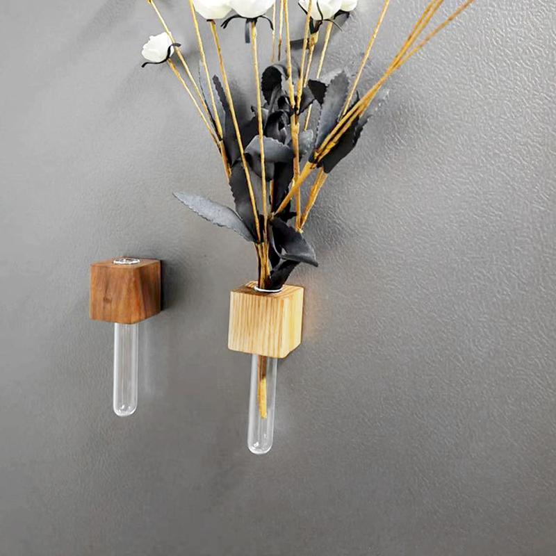 

1 шт. домашний деревянный холодильник магнитная настенная ваза пробирка ваза наклейки цветочная композиция