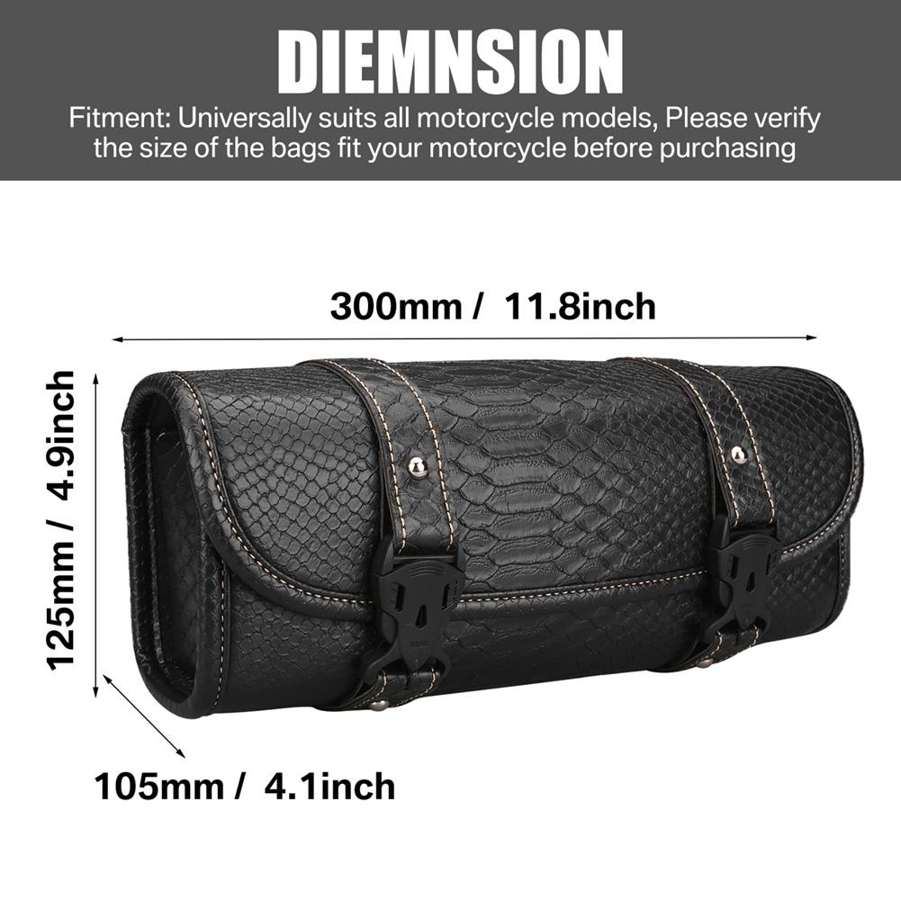 Motorcycle Front Fork Tool Bag Faux Leather Universal Handlebar Roll Bag Waterproof Fit For Harley Sportster Kawasaki Yamaha
