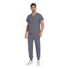 Soild Scrub Working Uniform Suit For Men's Cross V-Neck Short Sleeve Fun T-Shirts Workwear Tee With Pockets