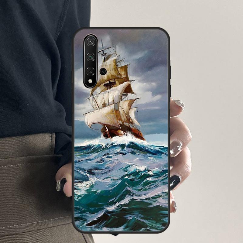 Ships Paintings For Huawei Nova 12i 11i 8i 12s 9 10 SE Y91 Y90 Y60 Y70 Y72 Y61 P20 P40 P30 Lite P60 Pro Case