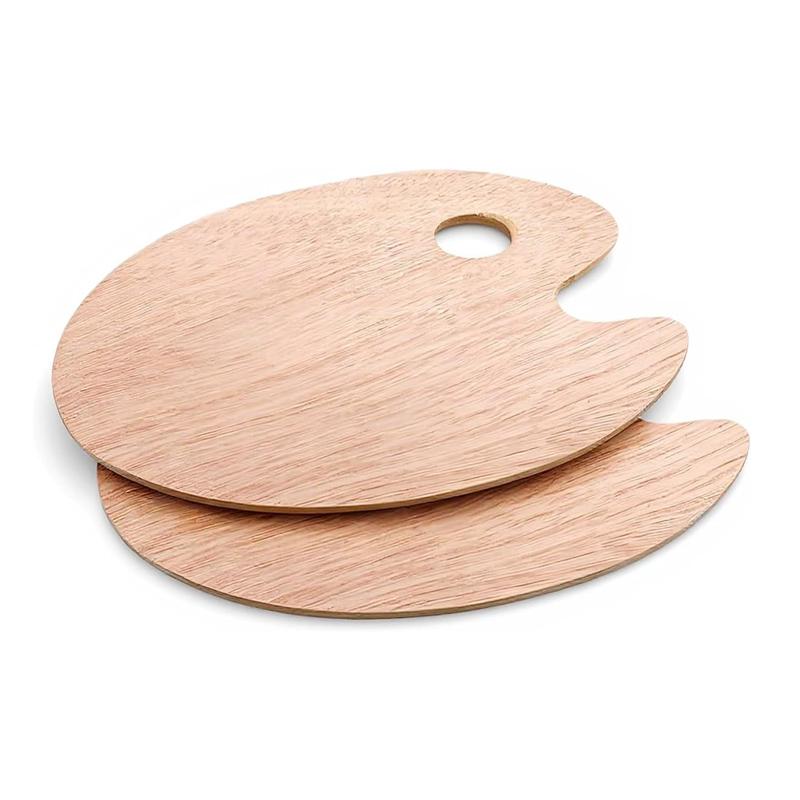Wooden Paint Palette Oil Paint Palette Oval-Shaped Artist Painting Palette with Thumb Hole Art Pallet Paint Tray Painting Tool