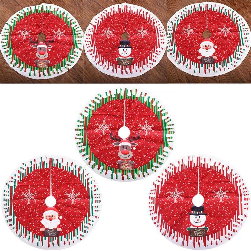 Weiche und bequeme 80 cm Weihnachtsbaumdecke mit Weihnachtsmann und Rentier