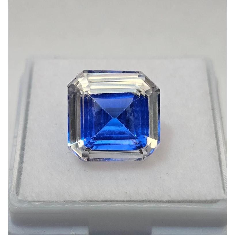 Stunning Natural Pitambari Sapphire 9-10 Ct Asscher Cut Certified Gemstone