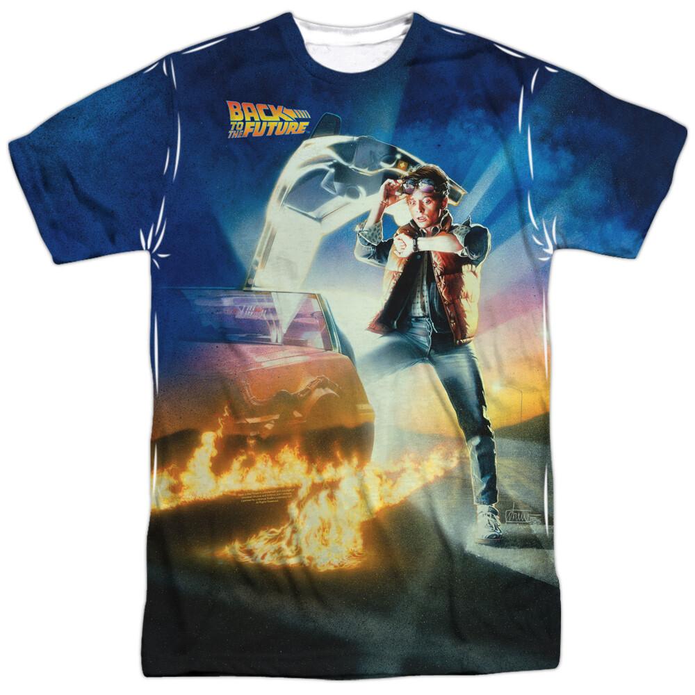 Back to the Future Movie Poster Sublimation Licensed Adult T-Shirt S