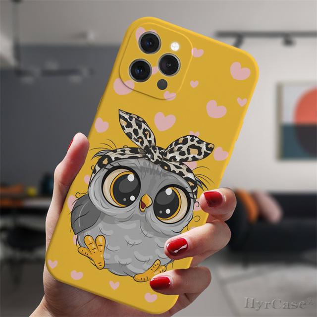 Für iPhone 13 12 Mini 11 14 Pro Max 14plus 13promax Schutzhülle Cartoon Mädchen Geschenke süße Eule Liebhaber Süßigkeiten Silikonhülle