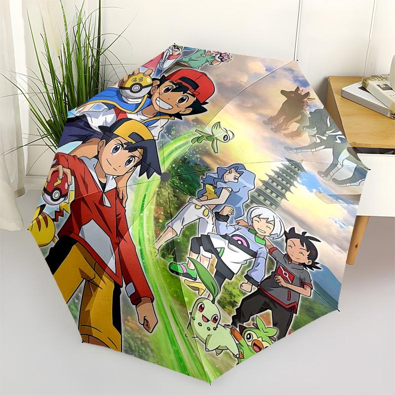 

1pc Pokemon Outdoor Umbrella - Automatic Opening & Closing, Portable 3-Fold Design with 8-Rib Iron Frame - Perfect Gift for Fans, Travelers, Ever