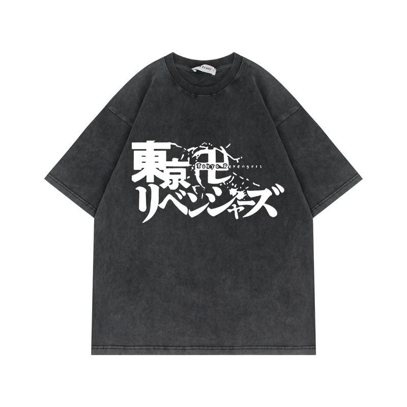 230g Tokyo Revengers T-Shirt Oversized Vintage Anime Print Baumwolle Kurzarm Tee