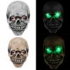Halloween Mask, Latex Headgear with Movable Mouth, Skull, Glowing Mask for Bar Parties and Dances COS Role Play
