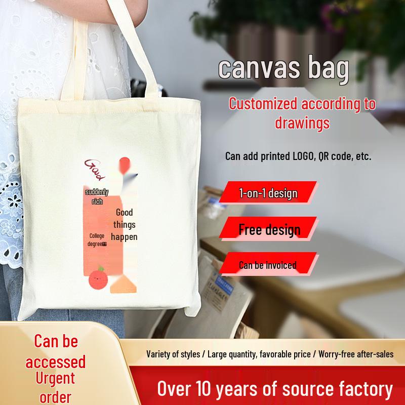 Custom Logo Eco-Friendly Canvas Tote Bag for Business Advertising