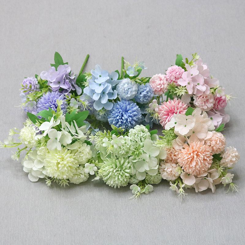 Nordic Style 5 European-Style Colorful Hydrangea Ins Simulation Flower Wedding Arch Road Lead Holding Home Floral Decoration