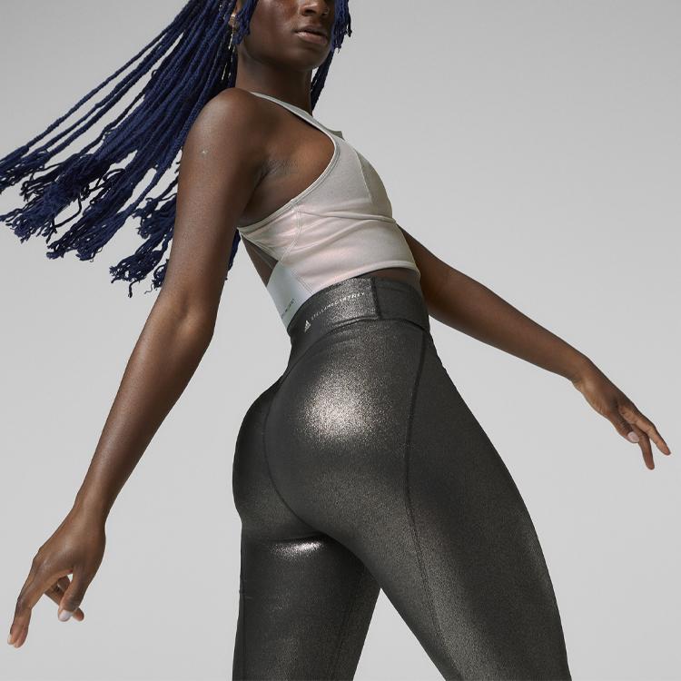 Adidas Tight Fitness Sports Long Pants Women Bottoms Black Silver GU1581