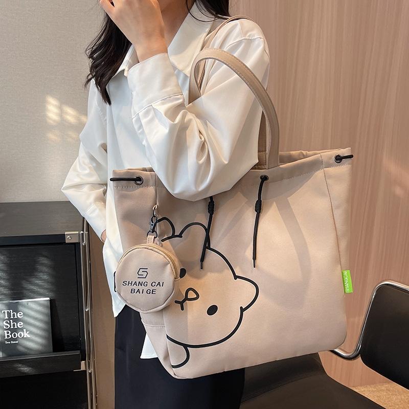 Canvas Bag for Autumn and Winter Women's Large Capacity Ins Wind Underarm Bag Printing Hand heeled Tote Shoulder Bag