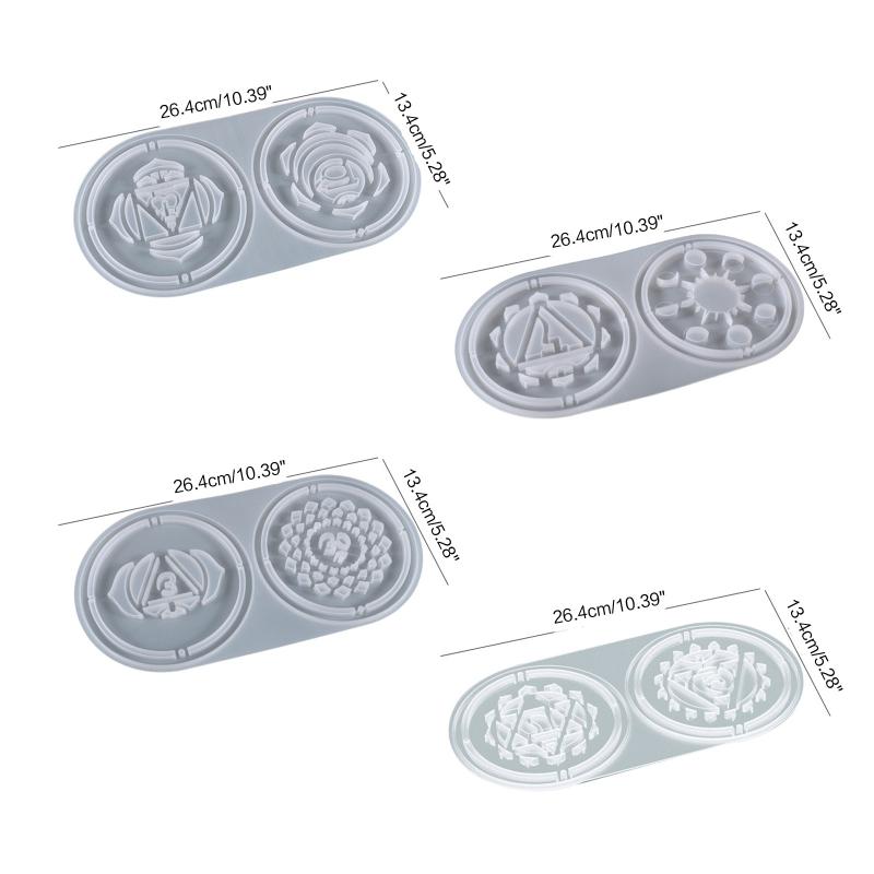 Diy Crystal Drop Glue Mold Seven Chakra Pendant Ornament Coaster Dual-purpose Mold Storage Tray Silicone Mold