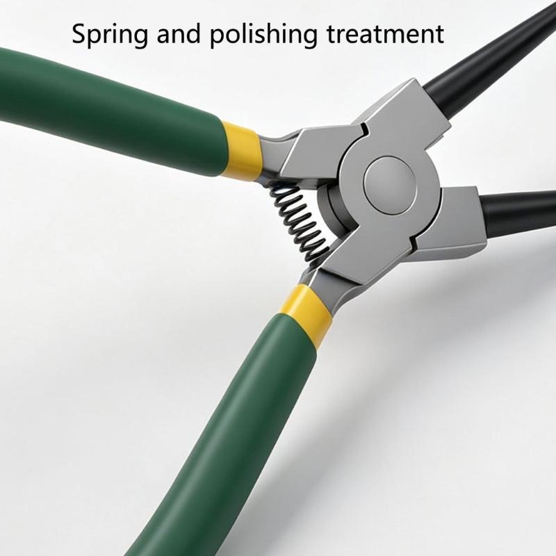 7inch Carbon Steel Circlip Pliers for Equipment Service with Coated Grip and Internal External Operation for Maintenance