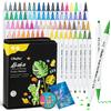 Ohuhu Acrylic Filled with Acrylic Opaque Paint Markers for Storage Case Included Type and Dot Markers, 72-Color Set, Pens, Water-Based Pens, Wood,