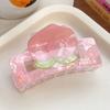 Cute Fruit Acetate Claw Clip Sweet Ponytail Shark Clip Lovely Strawberry Shark Clip  Girls