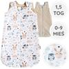 Babyu, All-Year Sleeping Bag Cotton Double Zipper Adjustable 1.5 Tog 0-9