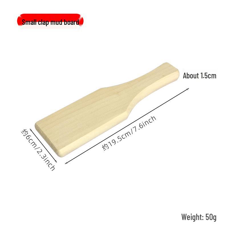 Ceramic Polymer Clay Tool: Solid Wood Toothed Patting Board with Support Mallet