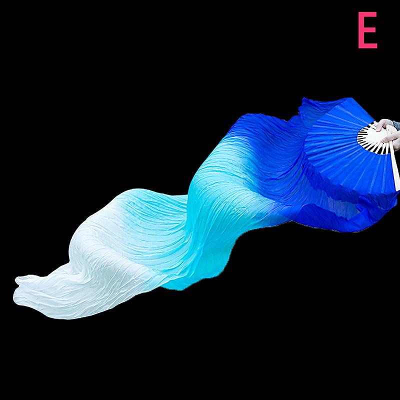 Prawa ręka 150 cm długości wachlarz do tańca Sprzedaj Pani Belly Gradient Color Dancer Ćwicz długie imitacje rekwizytów tanecznych Jedwabne wachlarze