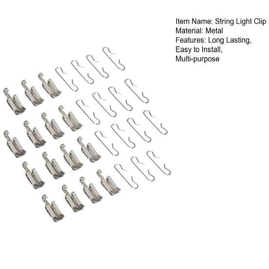 30Pcs Christmas Light Clips Metal Gutter Hooks Strong Load-bearing Weatherproof