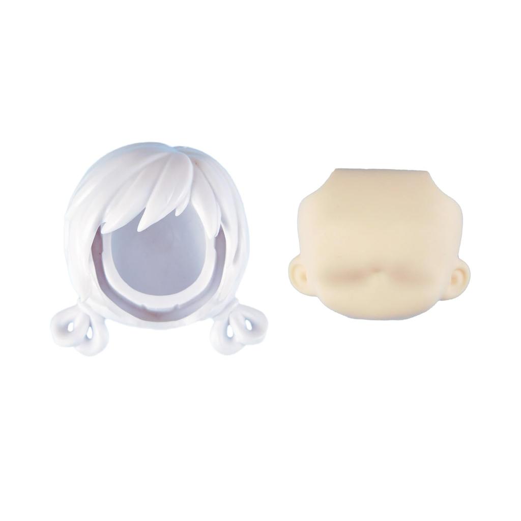 YMY Ob11 Obitsu Jointed Doll Head Toy BJD Head Accessories with Glass Eyes and Full Head Makeup for Halloween Boys and Girls 1/12