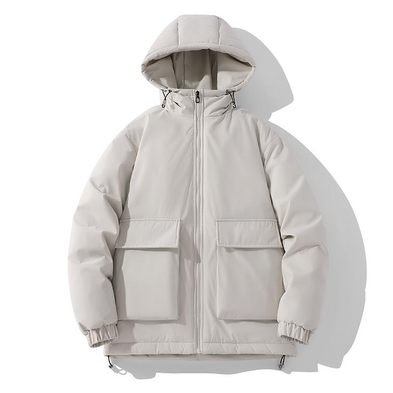 Cotton Clothing Men's Winter Loose Solid Color Cotton Jacket Thickened Workwear Big Yards Cotton Jacket Jacket Warm