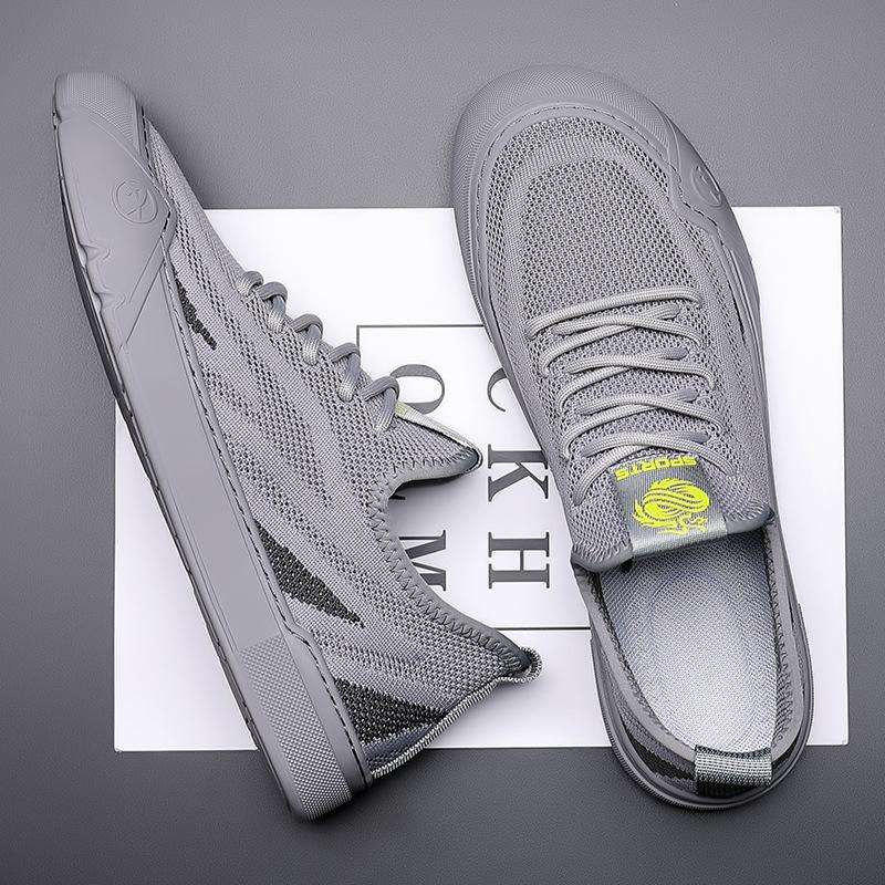 Men's shoes 2025 summer breathable thin fly-woven mesh sports shoes men's trend casual trendy shoes