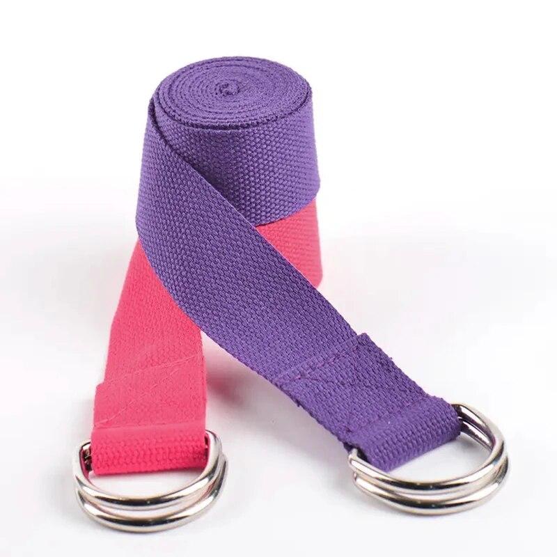 1Pc Yoga Strap For Yoga Pilates Ballet Dance With Adjustable D-Ring Buckle Cotton Yoga Belt For Fitness Daily Stretching