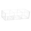 Multipurpose Acrylic Storage Box with 3 Compartments Clear Makeup Cosmetic Organizer Cotton Pads