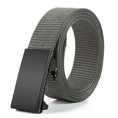 Men'S Toothless Automatic Buckle Woven Canvas Belt Belt Casual Nylon Tactical Pants Belt Military Training Outdoor Belt
