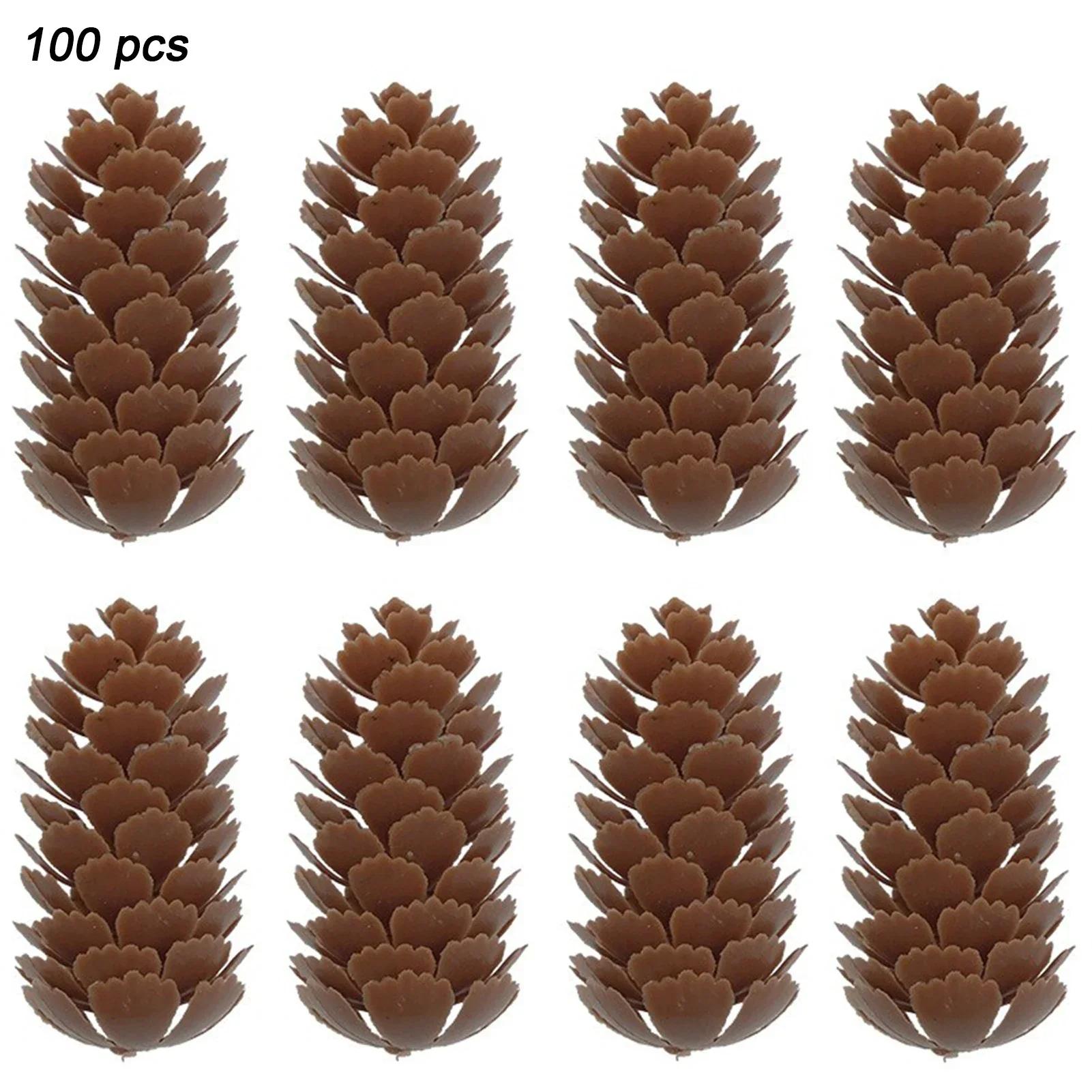 100pcs Xmas Simulated Pinecone Christmas Decorations Pine Fruit Festival Party Atmosphere Decor Christmas Tree Ornaments