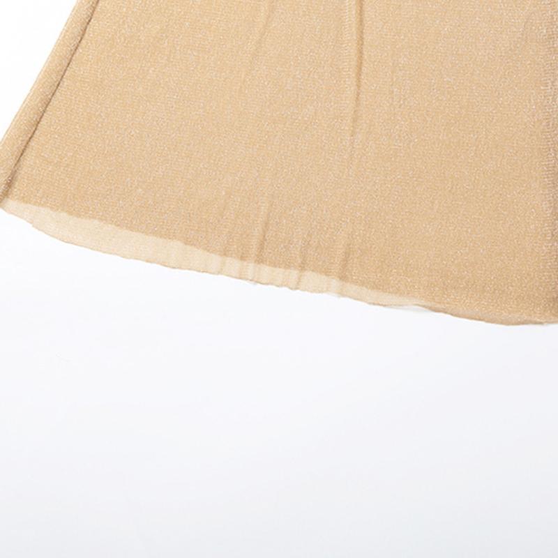 Autumn New Women's Solid Color Slim High Waist Fashion Round Neck Long Sleeve Sheer Dress