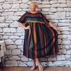 Vintage Women Plus Size Casual Cotton Loose Long Summer Dress