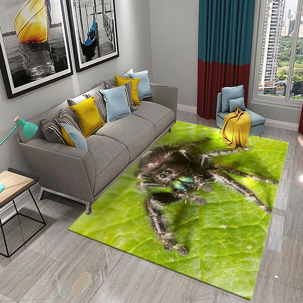 3D Colorful Spider Carpet for Living Room Bedroom Bathroom Entrance Non-slip Mat Doormats Carpet for Halloween Home Decor Gifts