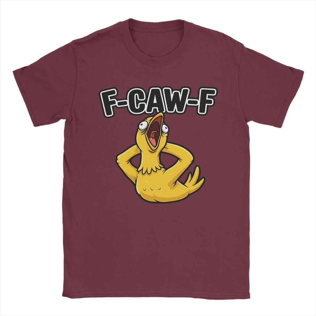 Funny F-Caw-F Chicken Meme Cotton T-Shirt For Men Summer Y2K Basic T-Shirts Comfortable Harajuku Tees Big Size Wholesale Clothes