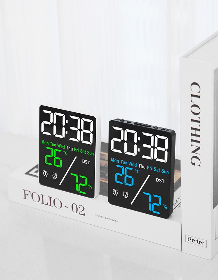 Multifunctional Electronic Alarm Clock with Temperature & Humidity Display 5508