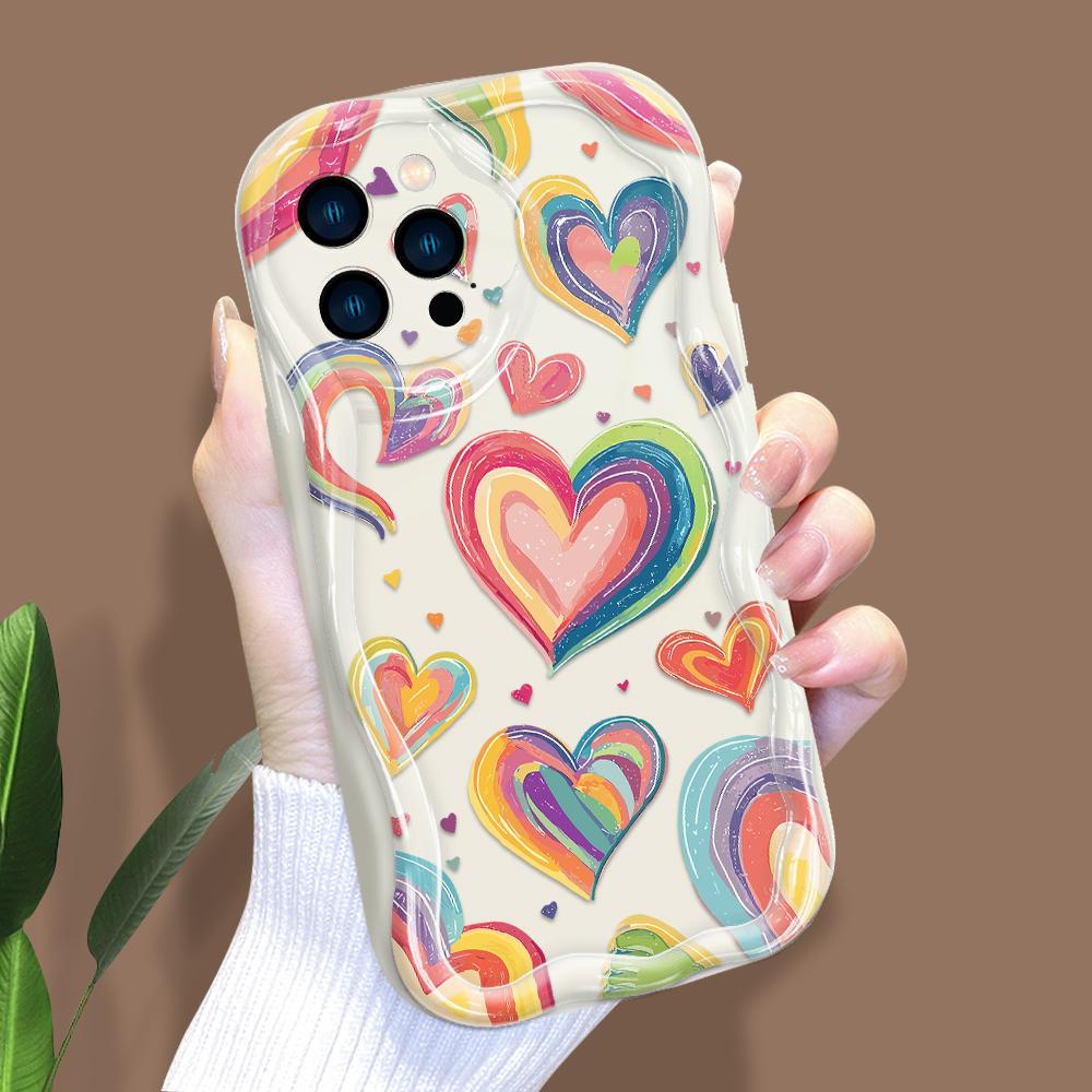 Model de desene animate Carcasă cu textura cremă Marginea ondulată Husă din silicon moale Husă pentru telefon pentru iPhone Samsung Huawei Honor Xiaomi Redmi Infinix Tecno