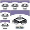 Dazzling Colors Myopia Swim Goggles Electroplating Anti-fog Swimming Eyewear  Snorkeling