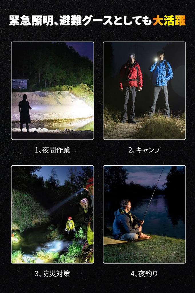 Lumens LED Flashlight with Smartphone IPX6 4 Modes of Battery Level Ideal for Night Nighttime Power and Evacuations Ultra-Bright 30,000 5,000mAh