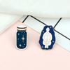 Creative Cartoon Enamel Pins Elegant Girl Blue Wishing Bottle Brooches  Jewelry Long Haired Beauty Star Sky Bag Lapel Badge Gift