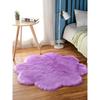 Burgundy Plum Blossom Plush Carpet, Round Wool Living Room Bedroom Bedside Floor Mat