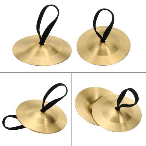 PATIKIL Finger Cymbal, 1 Piece, Diameter 2.08mm, Brass/Copper, Golden Tone, for Foot Dance Parties, One-Handed Operation