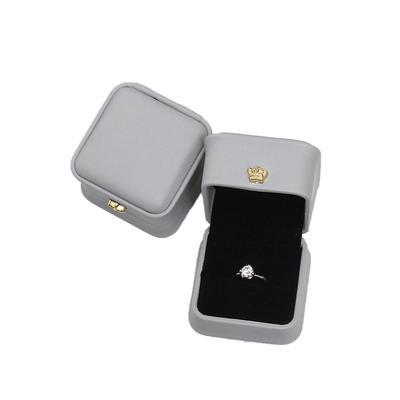 Hoge Kwaliteit Vierkante Trouw Pu Oorbellen Ring Doos Geweldige Verlovingsfeest Oorbel Sieraden Display Cadeau Etui