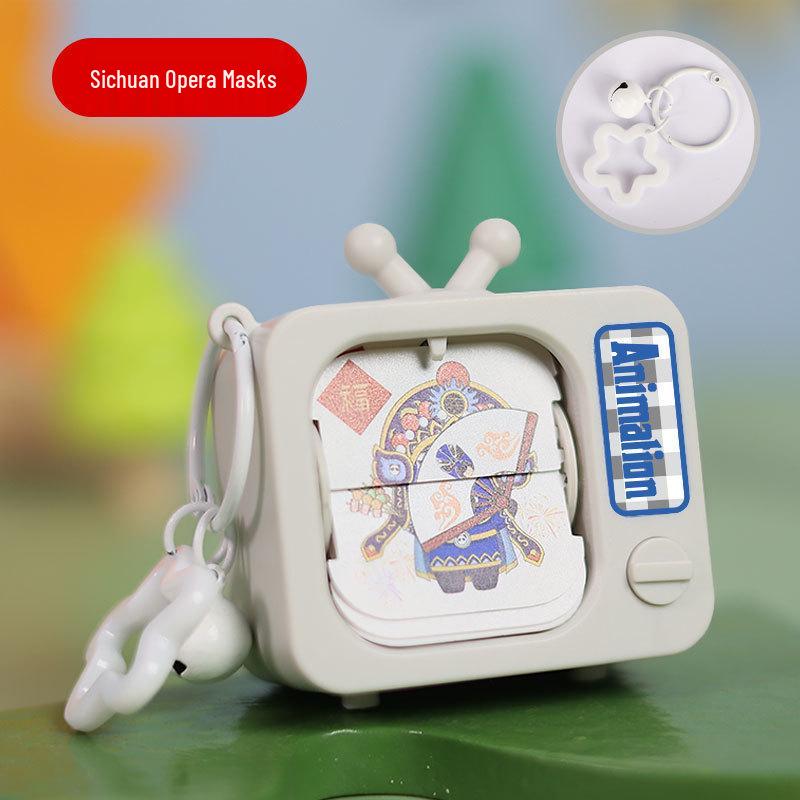 Wukong Face-Changing Animation Keychain: Cartoon Decompression Flip Book Toy & Cultural Gift.